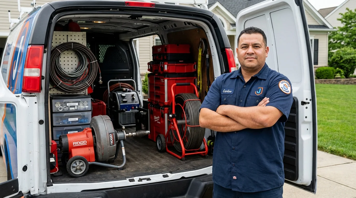 Professional drain cleaning equipment and Johns Plumbing LLC plumber in Walnut