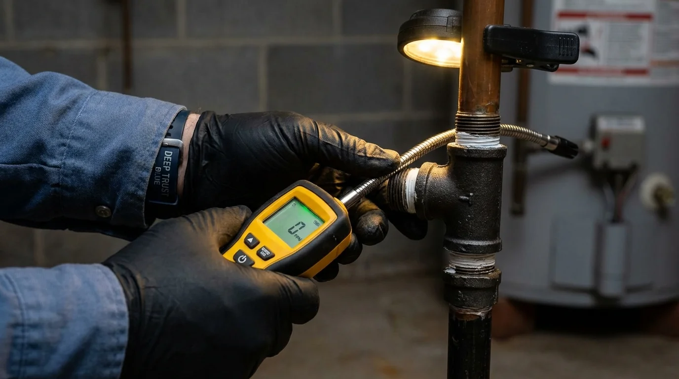 Gas leak detection with electronic sniffer by Johns Plumbing LLC in Walnut